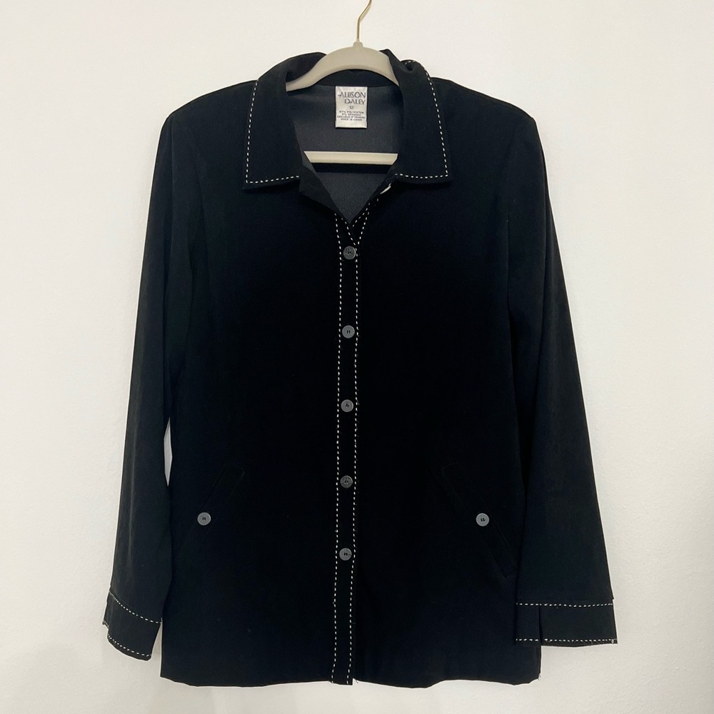 Bundle Set Vintage Black Fall Jacket Shacket Embr… - image 4